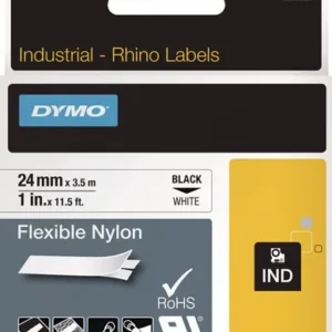DYMO Schriftband Band-B.24mm Band-L.3,5m flexibles Nylonband schwarz auf weiß - 1734524