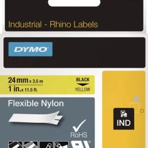 DYMO Schriftband Band-B.24mm Band-L.3,5m flexibles Nylonband schwarz auf gelb - 1734525