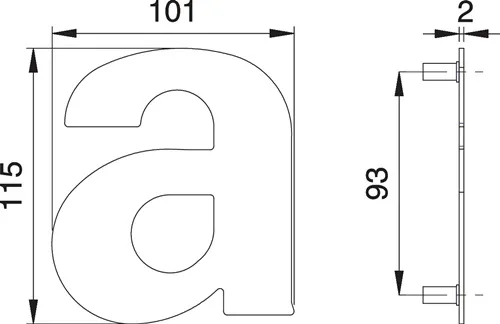 edi Hausnummer Buchstabe VA ma 114mm B.101mm - 2510/0000/00
