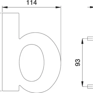 edi Hausnummer Buchstabe b VA ma 150mm B.114mm - 2511/0000/00