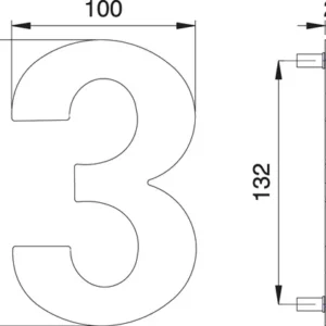 edi Hausnummer Ziffer 3 VA ma 150mm B.100mm - 2503/0000/00