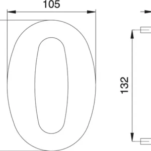 edi Hausnummer Ziffer 0 VA ma 150mm B.105mm - 2500/0000/00