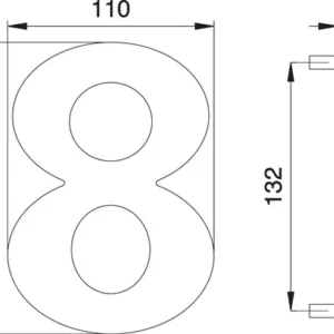edi Hausnummer Ziffer 8 VA ma 150mm B.110mm - 2508/0000/00