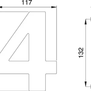 edi Hausnummer Ziffer 4 VA ma 150mm B.117mm - 2504/0000/00