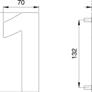 edi Hausnummer Ziffer 1 VA ma 150mm B.70mm - 2501/0000/00