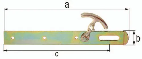 GAH Alberts Überfalle L.250x30mm B.30mm STA galv.gelb verz.m.Hak - 316389