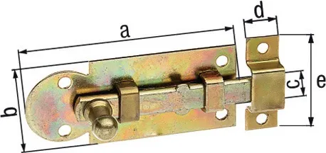 GAH Alberts Fensterriegel L.100mm B.30mm Form ger. STA galv. gelb verz. Ausschub 29mm - 113025