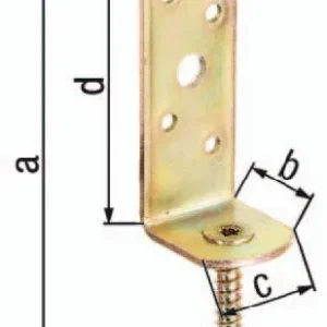 GAH Alberts Flechtzaunhalter 115 x 31,5 x 30 x 75 mm galvanisch gelb verzinkt L-Form - 213237