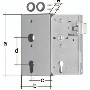 GAH Alberts Schlosskasten DIN L/R Maß A172xB94xC60mm Maß E 30mm Dornm.60mm - 417031