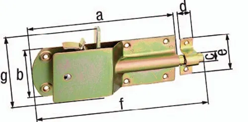 GAH Alberts Sicherheits-Stallriegel L.200mm B.125mm STA galv. gelb verz. - 124182