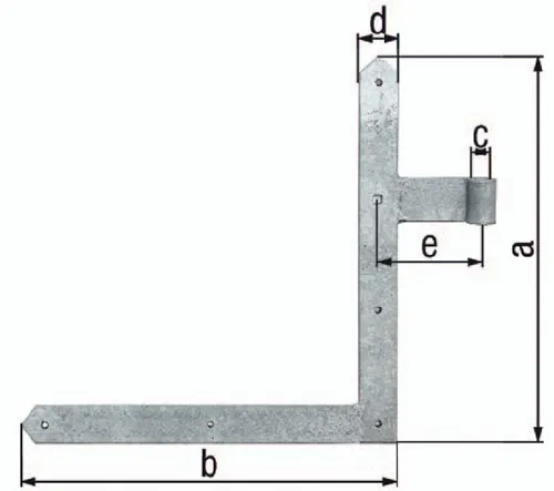 GAH Alberts Tor-Winkelband 400x800x40x105mm STA galv.gelb verz.li.ob 5mm - 313128