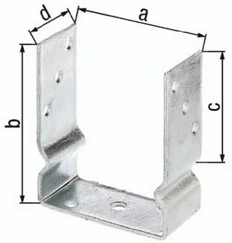 GAH Alberts U-Pfostenträger ETA-10/0210 121x150x100x60mm TZN z.Aufschr - 217648