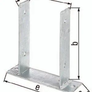 GAH Alberts U-Pfostenträger ETA-10/0210 91x200x60x50x200mm TZN z.Aufschr - 212797