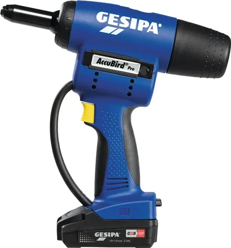 GESIPA Akkublindnietsetzgerät AccuBirdPro 12-tlg.13000N Schiebeakku,Ladegerät L-Boxx - 1679661