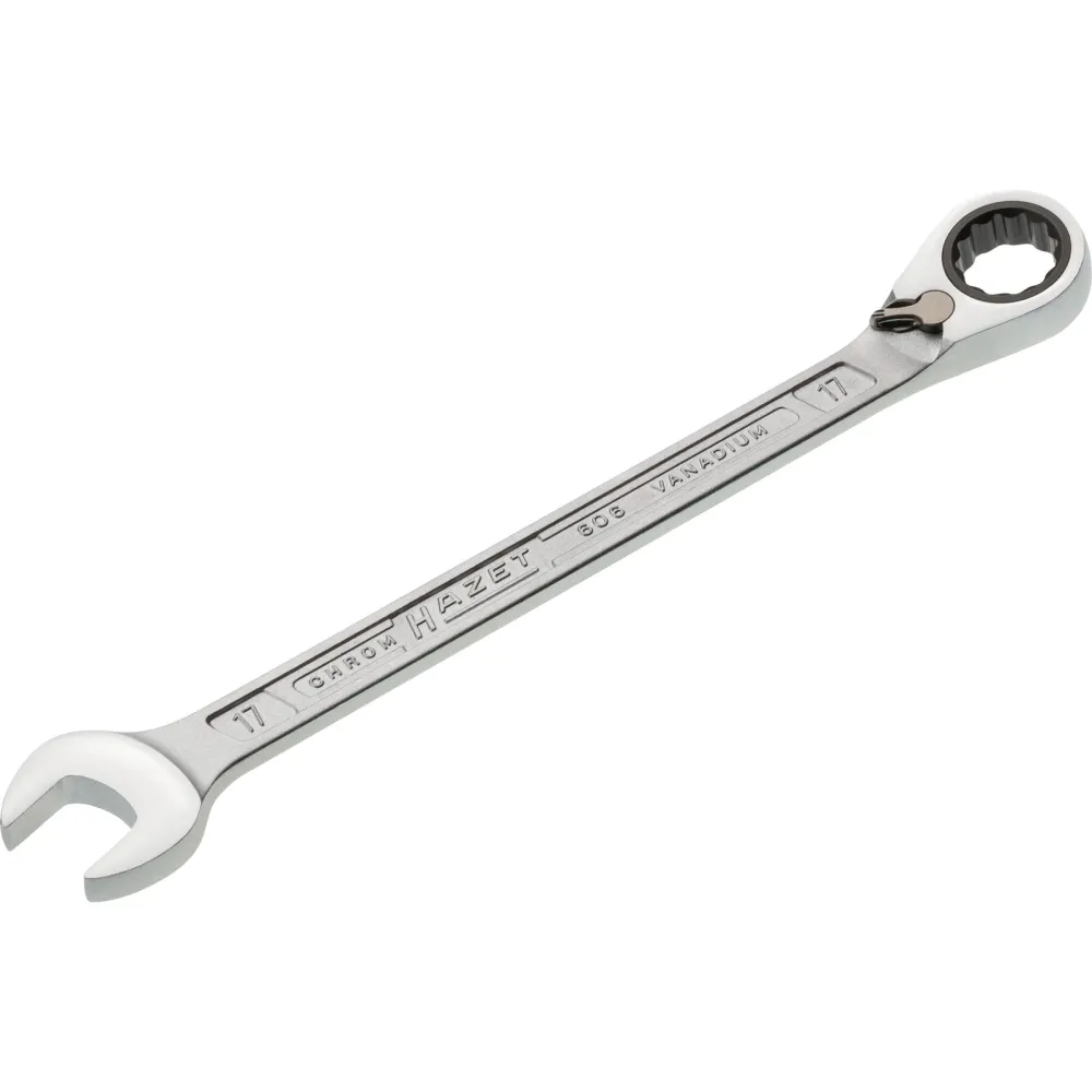 Hazet Maulringratschenschlüssel 606 SW 17mm L.242,2mm umschaltbar,Rings.15Grad - 606-17