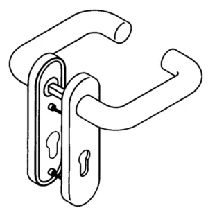 HEWI Kurzschildgarnitur 111R01.110 90 Ku.90 PZ rd Drückergrt - 111R01.110 90