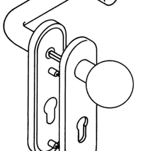 HEWI Kurzschildgarnitur 111R03.113 90 Ku.90 PZ rd Drückergrt - 111R03.113 90