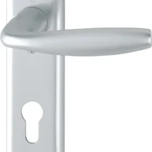 HOPPE Kurzschildgarnitur NY 1810/273KP Alu.F1 PZ rd Drückergrt - 3273098