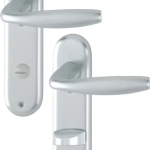 HOPPE Kurzschildgarnitur NY 1810/273KP Alu.F1 SK/OL rd Drückergrt - 3273119