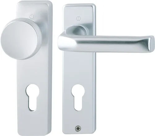 HOPPE Kurzschildgarnitur London 54/227K/202KP/AP/113 Alu.F1 PZ eck.Wechselgrt - 6270052