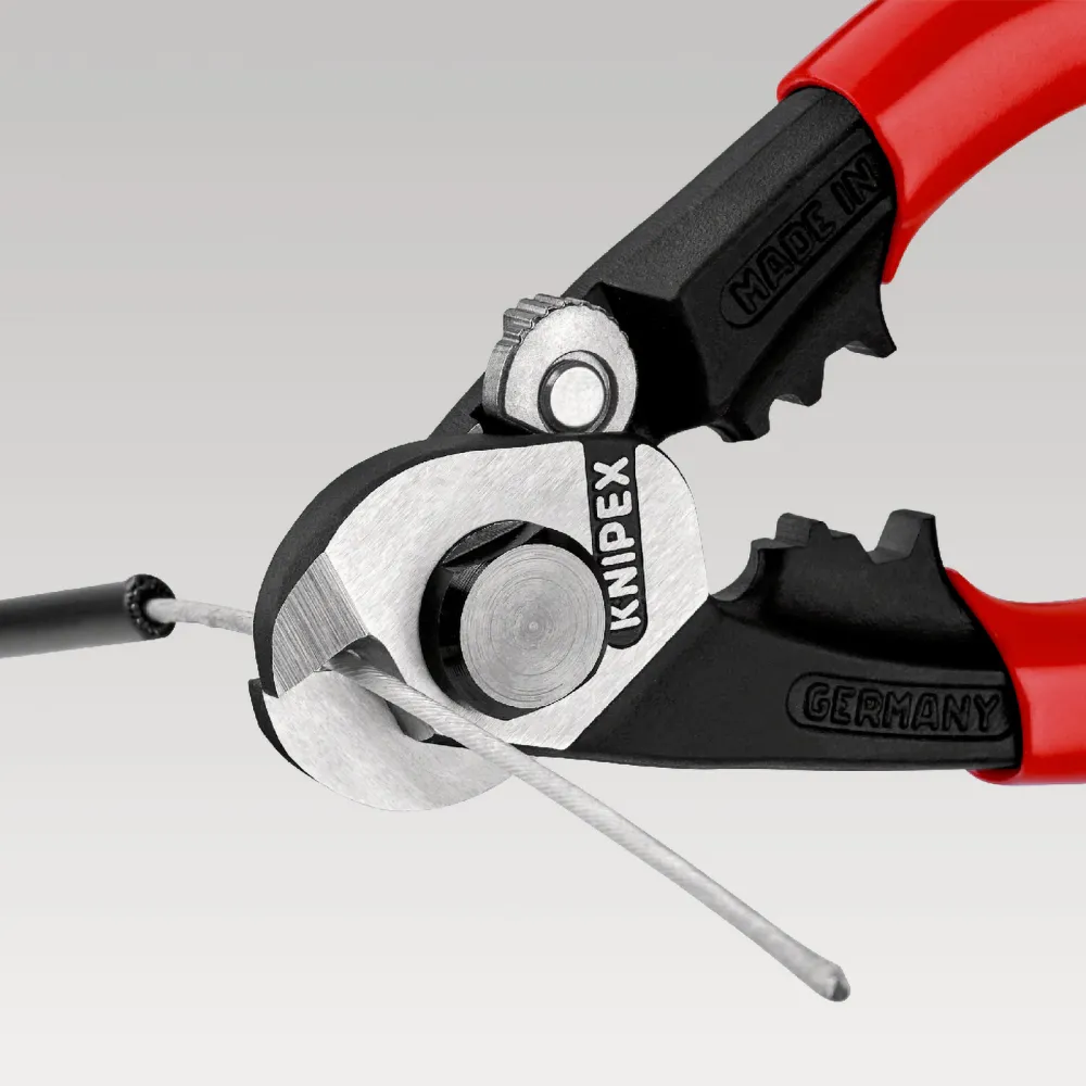 Knipex Drahtseilschere m Befestigungsöse mit Mehrkomponenten-Hüllen, mit integrierter Befestigungsöse zum Anbringen einer...
