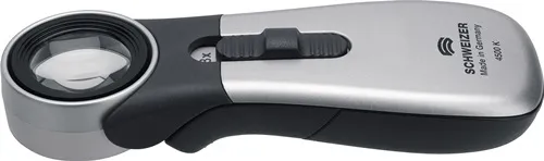 SCHWEIZER Handleuchtlupe Tech-Line CLASSIC Vergr.8x LED Linsen-D.30,0mm - 90842