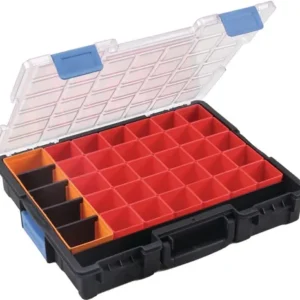 Sortimentskasten B440xT355xH76mm 36 Fächer 4 Trennstege transp.schwarz - 454250