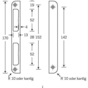 SSF Winkelschließbl.Alu.silber Winkel B20xL170mm rd.T.8mm DIN L/R - 4152 00/100G