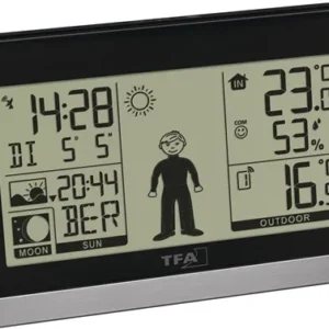 TFA Funkwetterstation Weather Boy H97xB145xT39mm schwarz/silber Ku.f..u.auß. - 35.1159.01