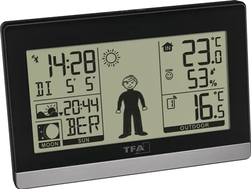 TFA Funkwetterstation Weather Boy H97xB145xT39mm schwarz/silber Ku.f..u.auß. - 35.1159.01