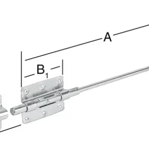 VORMANN Bolzen-Stangenriegel STA blau verz.L.400mm B.100mm Bolzen-Ø 16mm - 000111400Z