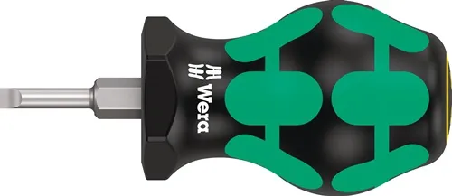 Wera Schraubendreher 335 Stubby Schneiden-B.3,5mm Klingen-L.24,5mm 2K-Griff Rundkl. - 5008840001