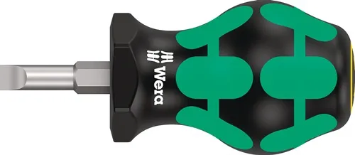 Wera Schraubendreher 335 Stubby Schneiden-B.5,5mm Klingen-L.24,5mm 2K-Griff Rundkl. - 5008842001