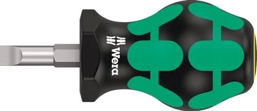 Wera Schraubendreher 335 Stubby Schneiden-B.6,5mm Klingen-L.24,5mm 2K-Griff Rundkl. - 5008843001