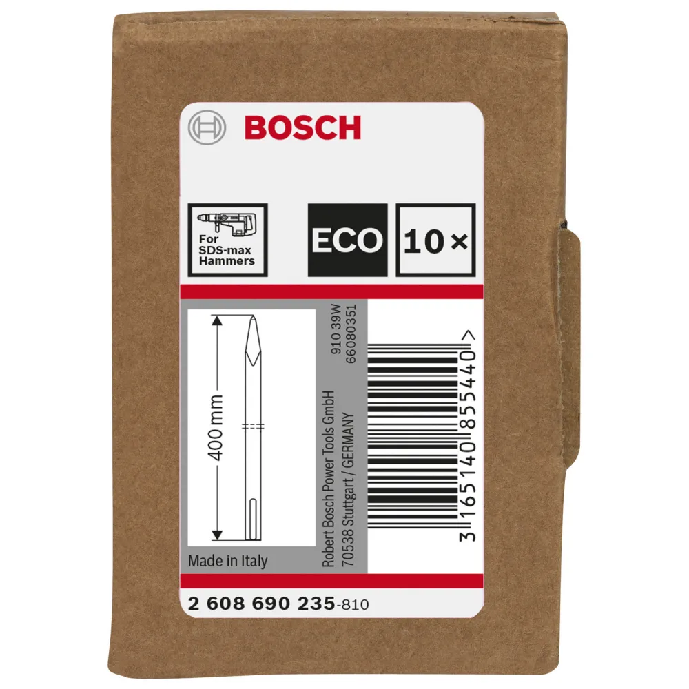 Bosch 10x Spitzmeißel LPP mit SDS-max-Aufnahme 400mm - 2608690235