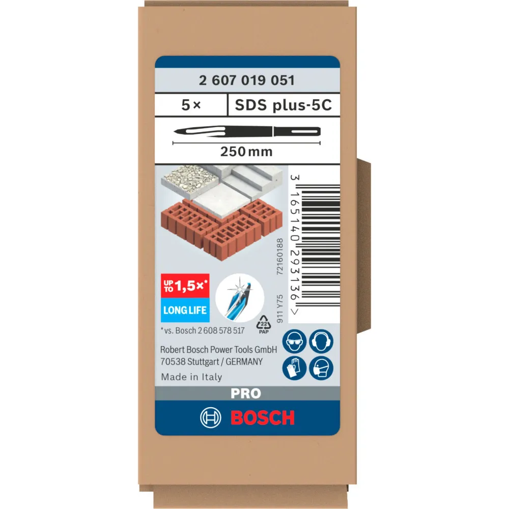 Bosch PRO SDS plus-5C Spitzmeißel-Set 250 mm - 2607019051
