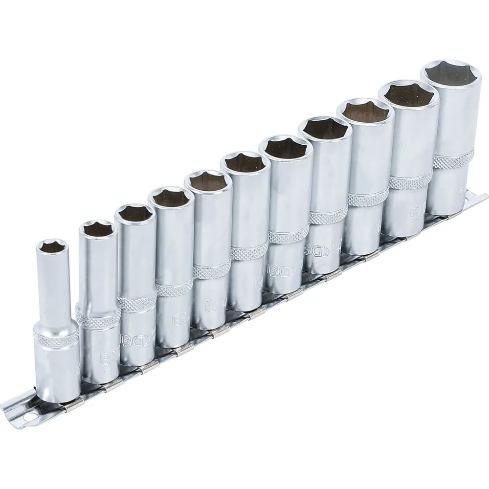BGS Steckschlüssel-Einsatz-Satz Sechskant tief Antrieb Innenvierkant 10 mm (3/8") SW 8 - 19 mm 11tlg. - 2222