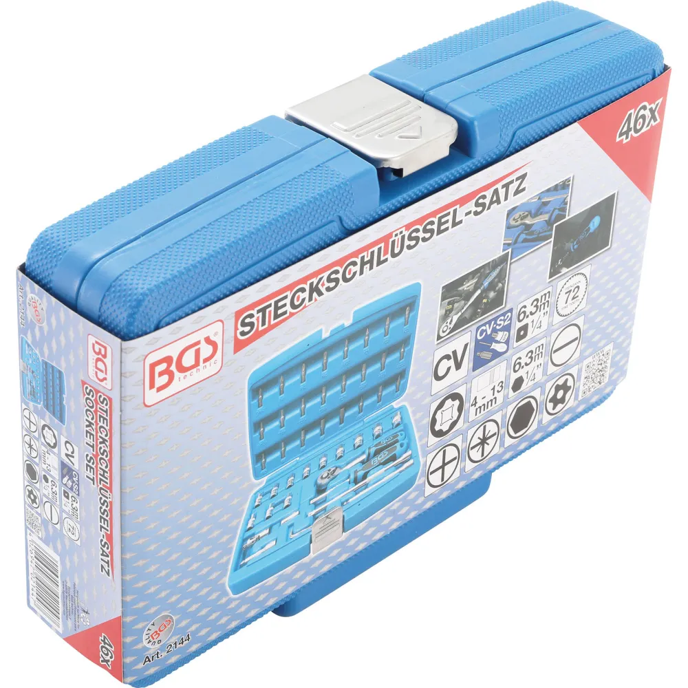 BGS Steckschlüssel-Satz Antrieb 6,3 mm (1/4") 46tlg. - 2144