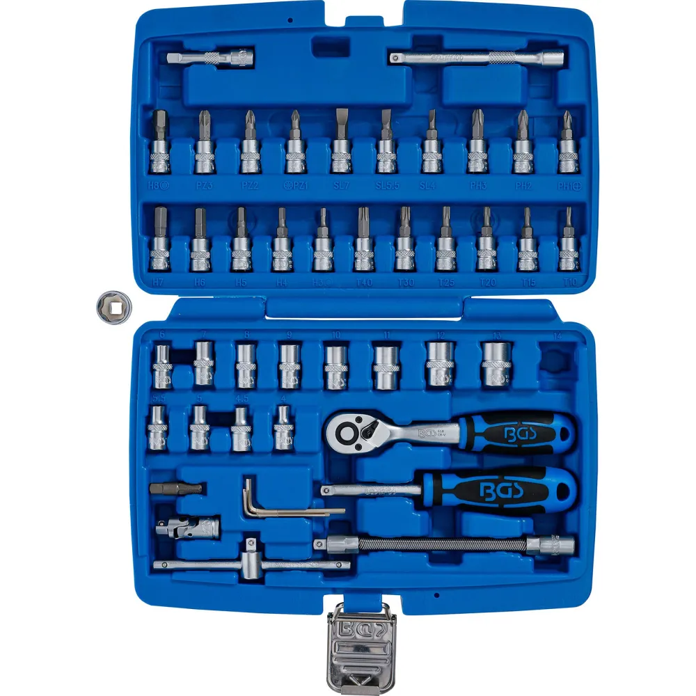 BGS Steckschlüssel-Satz Antrieb 6,3 mm (1/4") 46tlg. - 2145