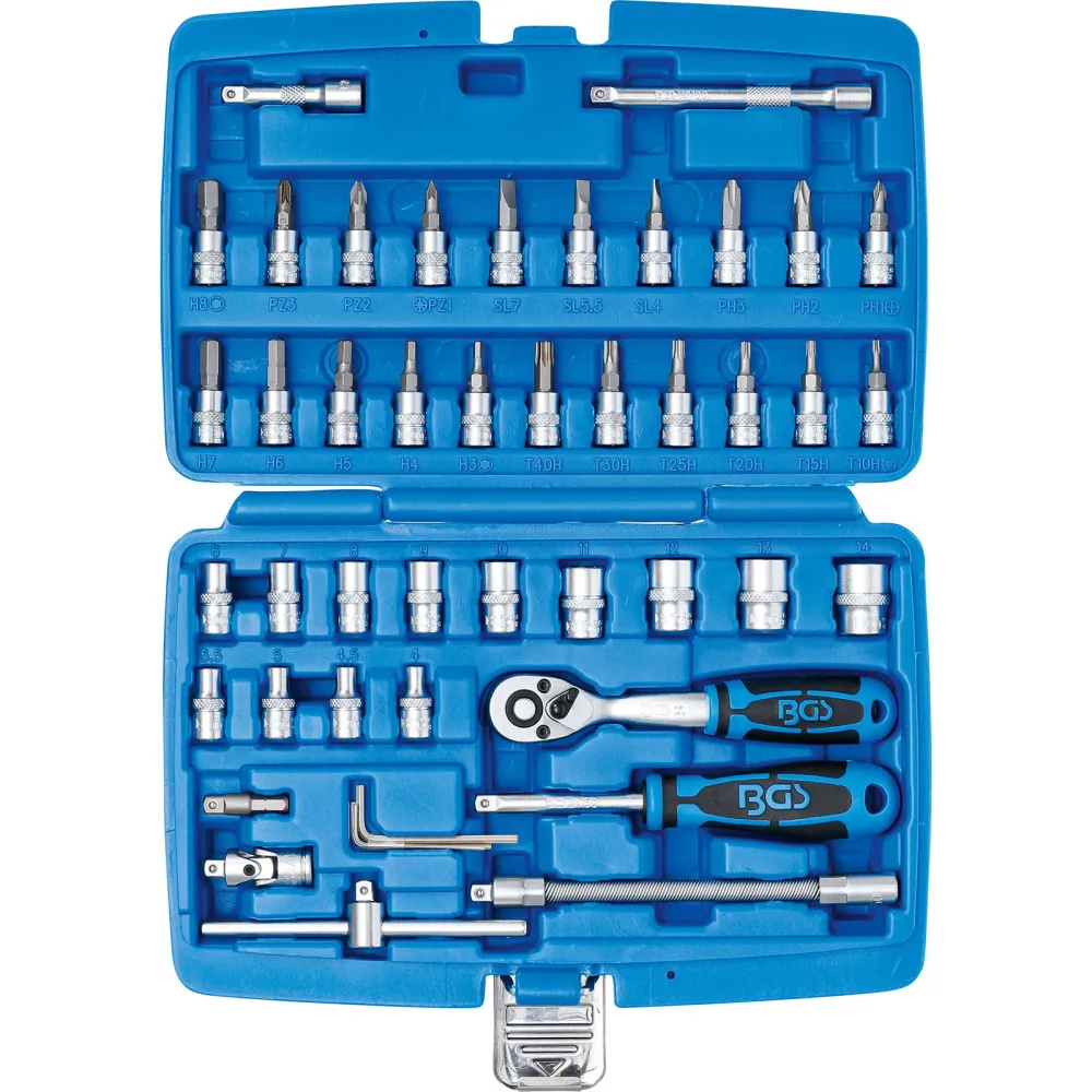 BGS Steckschlüssel-Satz Antrieb 6,3 mm (1/4") 46tlg. - 2146