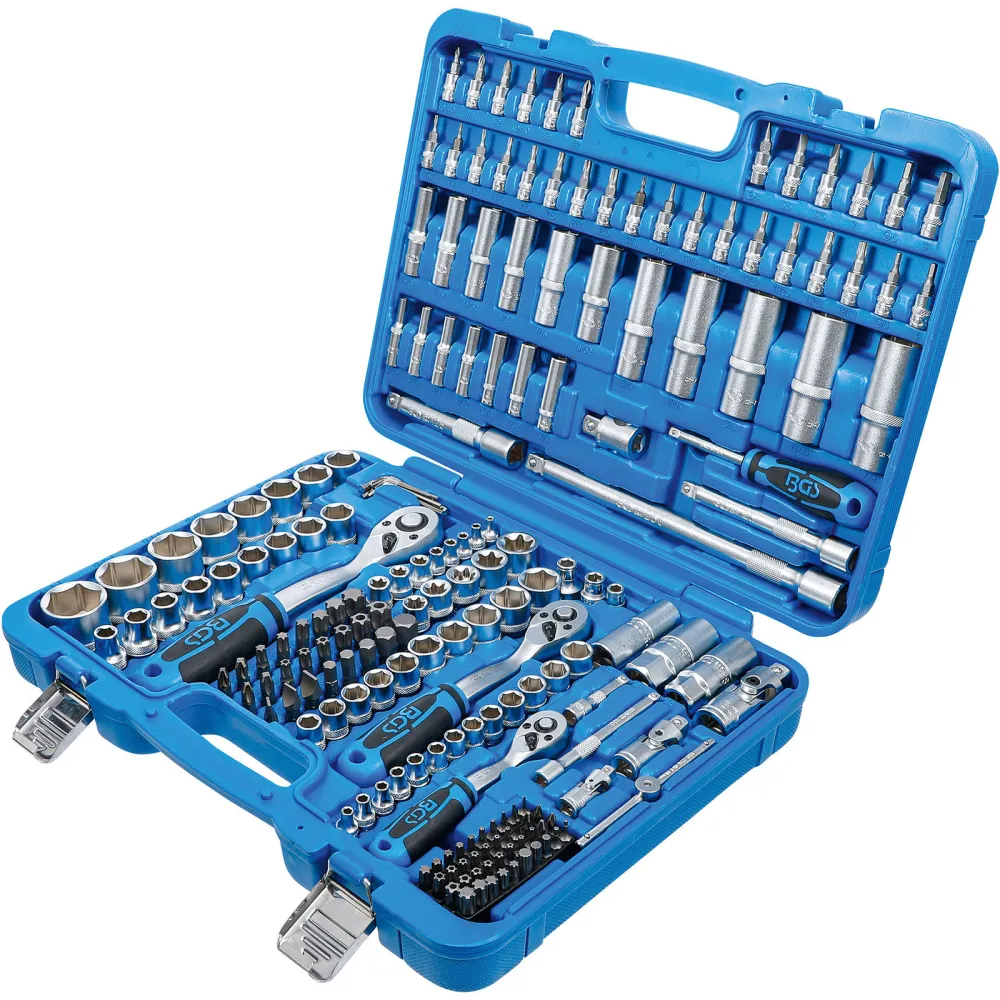 BGS Steckschlüssel-Satz Sechskant Antrieb 6,3 mm (1/4") / 10 mm (3/8") / 12,5 mm (1/2") Zollgrößen 192tlg. - 2245