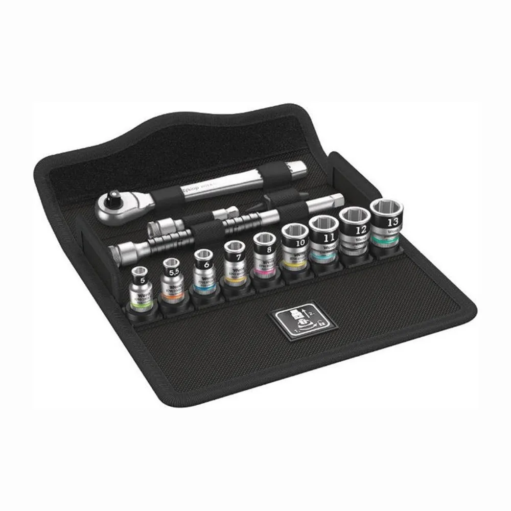 Wera Steckschlüsselsatz 8100 SA 12 HF Zyklop 13tlg. 1/4″ SW 5-13 mm Anzahl Zähne 72 6-kant - 5003756001
