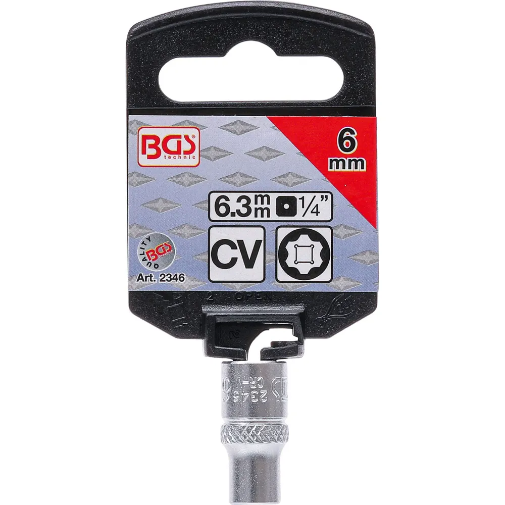 BGS Steckschlüssel-Einsatz Super Lock Antrieb Innenvierkant 6,3 mm (1/4") SW 6 mm - 2346