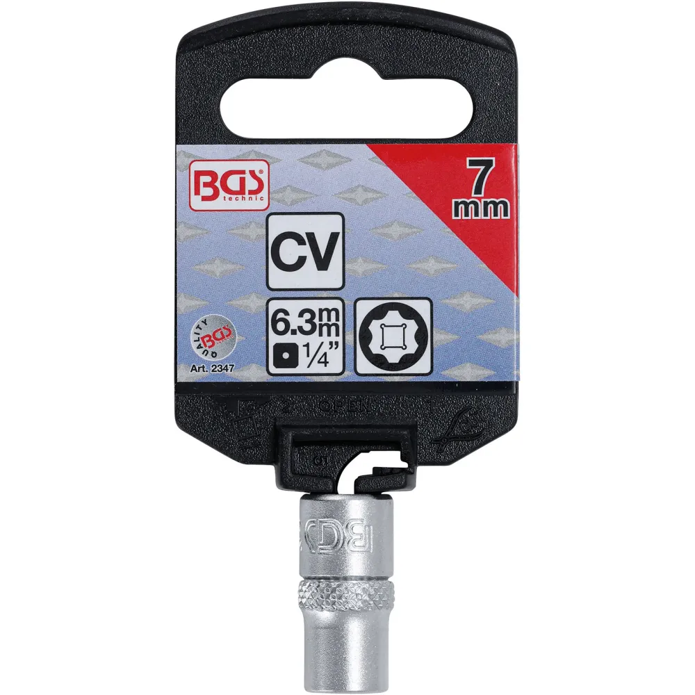 BGS Steckschlüssel-Einsatz Super Lock Antrieb Innenvierkant 6,3 mm (1/4") SW 7 mm - 2347