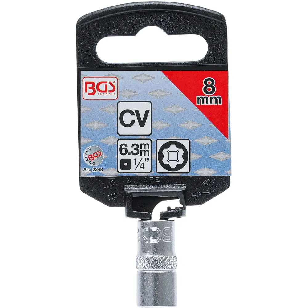 BGS Steckschlüssel-Einsatz Super Lock Antrieb Innenvierkant 6,3 mm (1/4") SW 8 mm - 2348