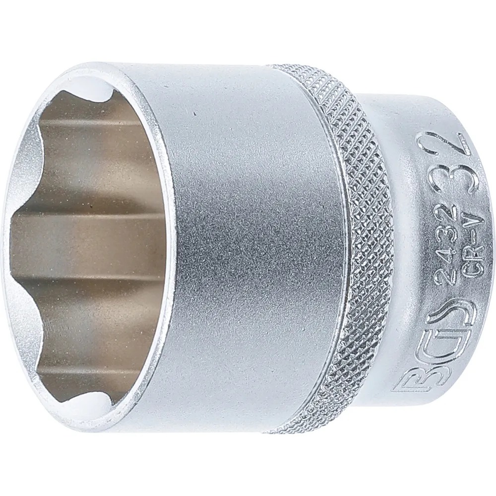 BGS Steckschlüssel-Einsatz Super Lock Antrieb Innenvierkant 12,5 mm (1/2") SW 32 mm - 2432