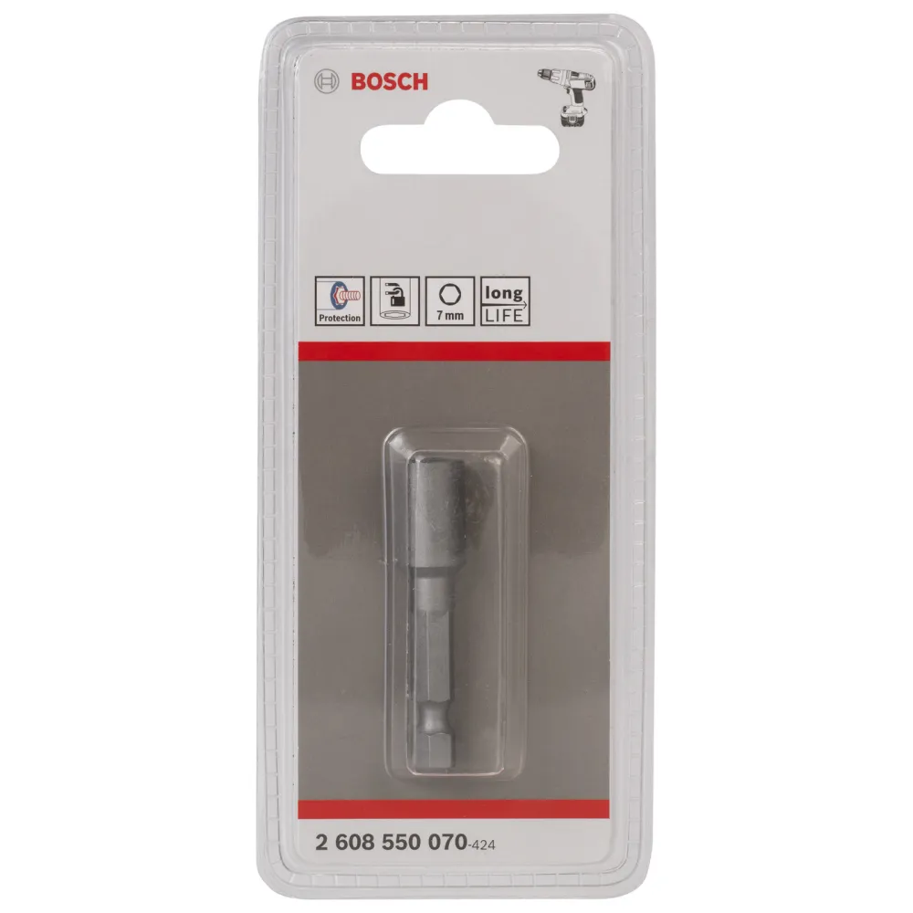 Bosch Steckschlüssel, 50 x 7 mm, M 4, mit Magnet -2608550070