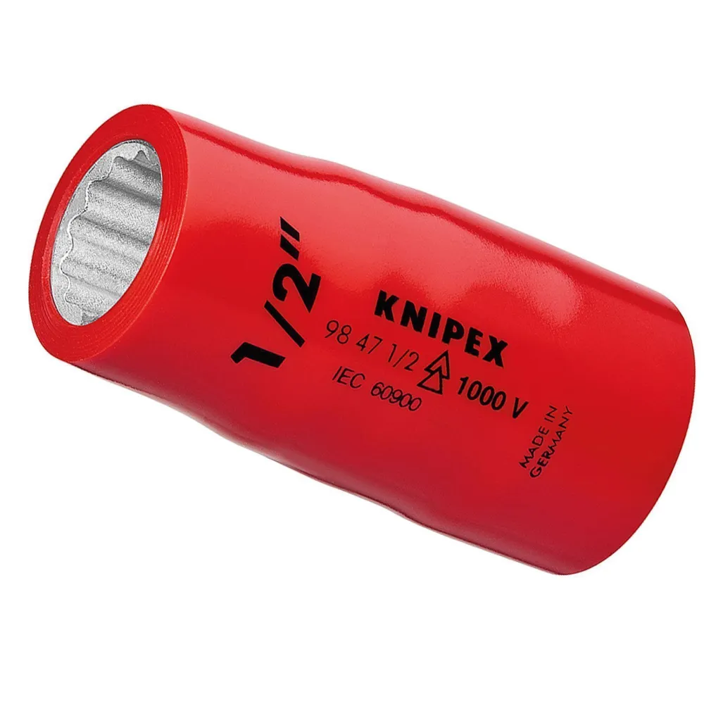Knipex 1x Steckschlüsseleinsatz (Doppel-Sechskant) mit Innenvierkant 1/2" - 98471/2"
