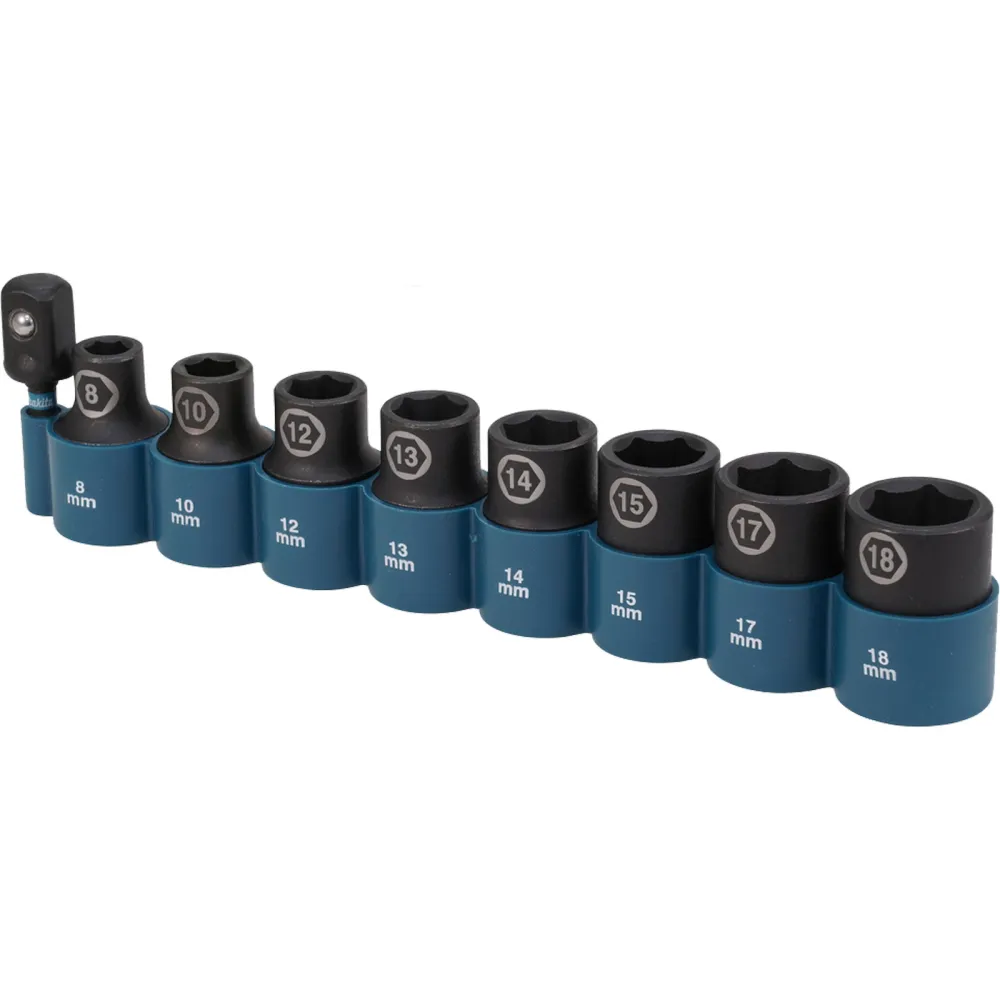 Makita E-16645 Steckschlüssel-Set 9tlg. 1/2" Impact Black