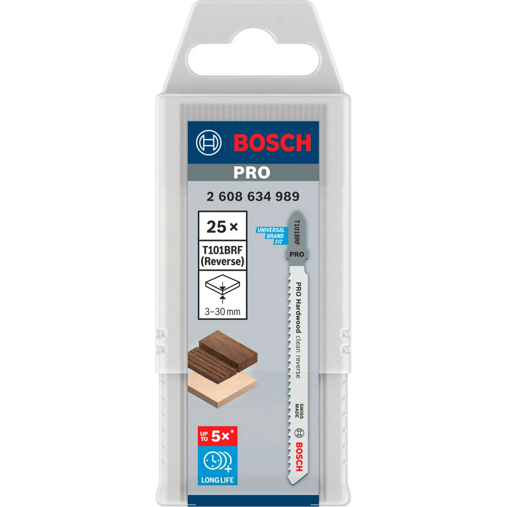 Bosch PRO Hardwood clean reverse T101BRF Stichsägeblatt 100 mm 25-tlg. - 2608634989